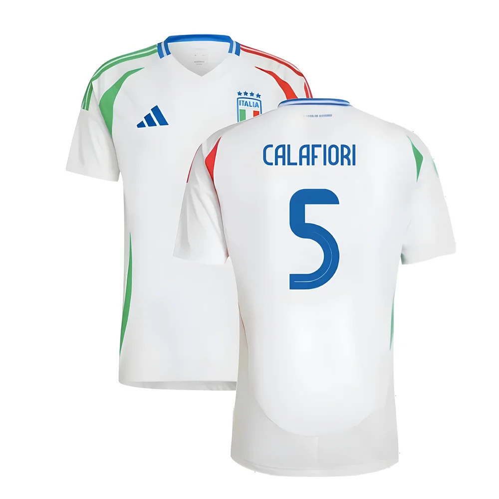 '24-'25 Italy Away Shirt (Calafiori 5) Polyester Riccardo Calafiori Made By: Adidas Men's White Xxl