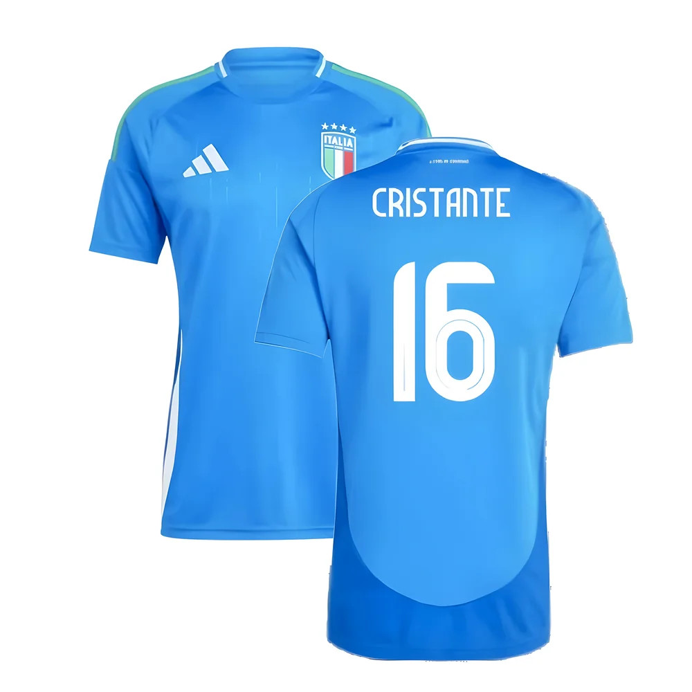 '24-'25 Italy Home Shirt (Cristante 16) Polyester Bryan Cristante Made By: Adidas Men's Blue Xxl