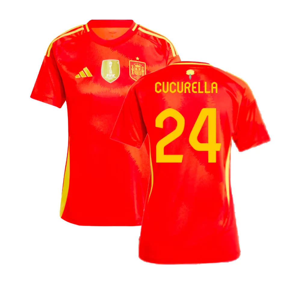 '24-'25 Spain Home Shirt () (Cucurella 24) Polyester Made By: Adidas Women's Red Extra Large
