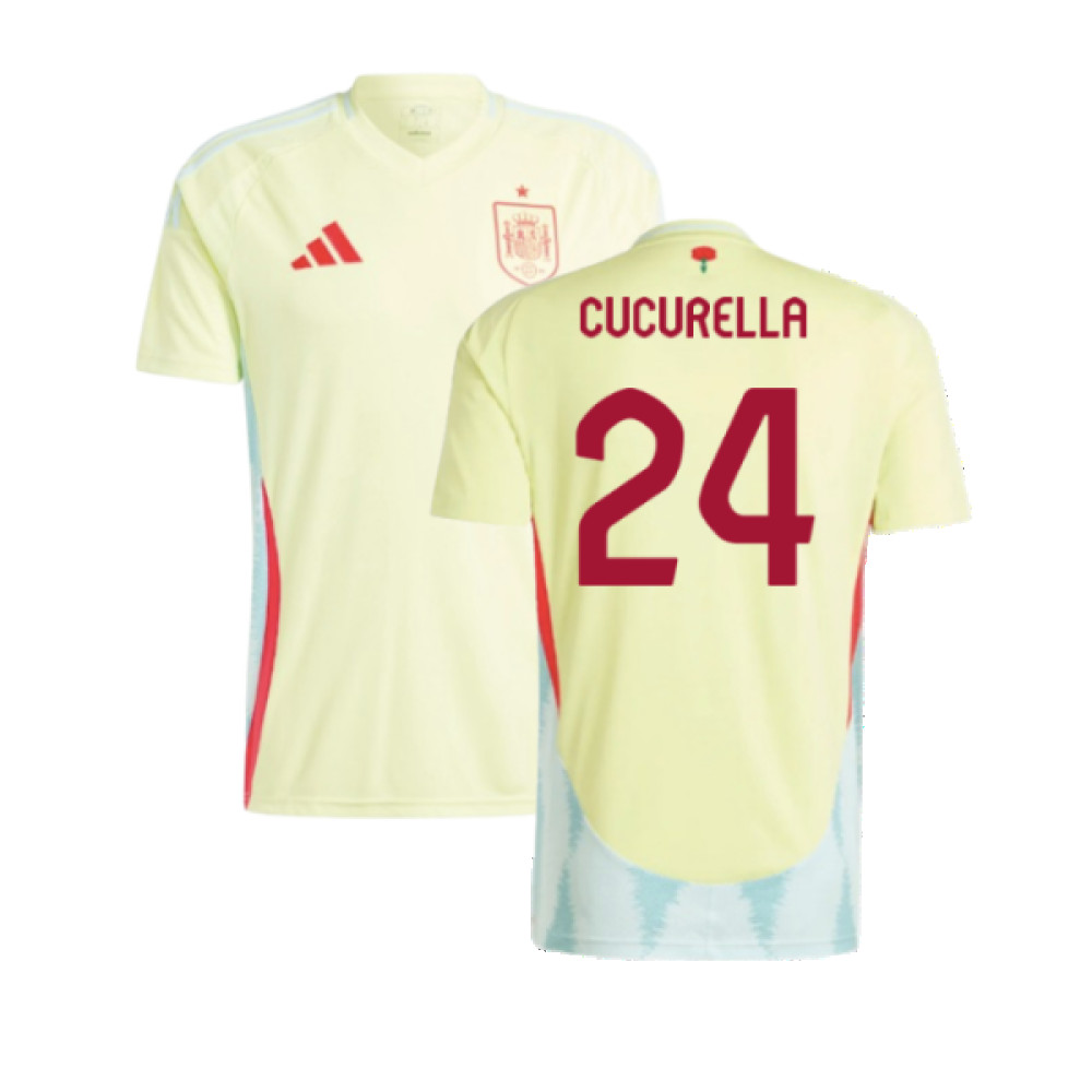 '24-'25 Spain Away Shirt (Cucurella 24) Polyester Made By: Adidas Men's Gold Medium