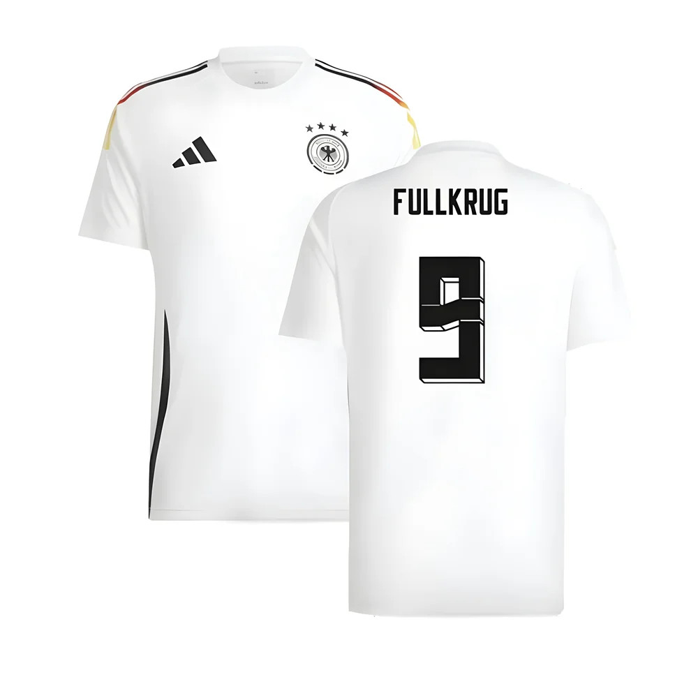 '24-'25 Germany Home Fan Shirt (Fullkrug 9) Polyester Niclas Füllkrug Made By: Adidas Men's White Extra Large