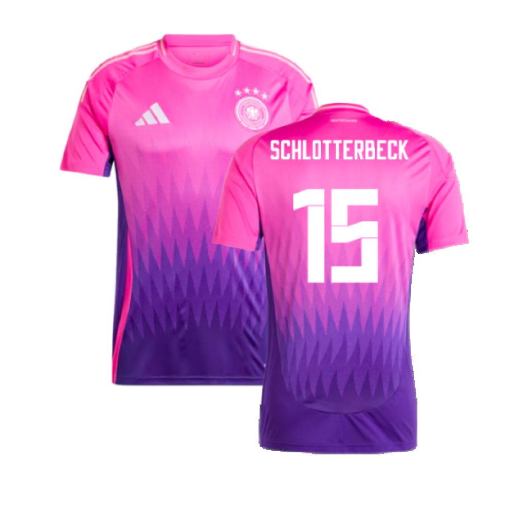 '24-'25 Germany Away Shirt (Schlotterbeck 15) Polyester Made By: Adidas Men's Pink Xxl
