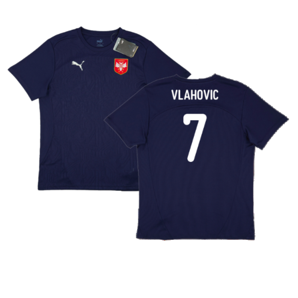 '24-'25 Serbia Training Jersey (Navy) (Vlahovic 7) Polyester Made By: Puma Men's Navy Medium