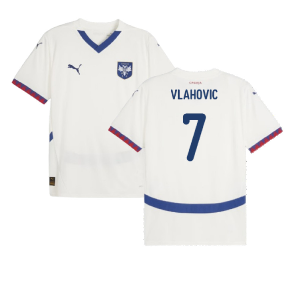 '24-'25 Serbia Away Shirt (Vlahovic 7) Polyester Made By: Puma Men's White Medium