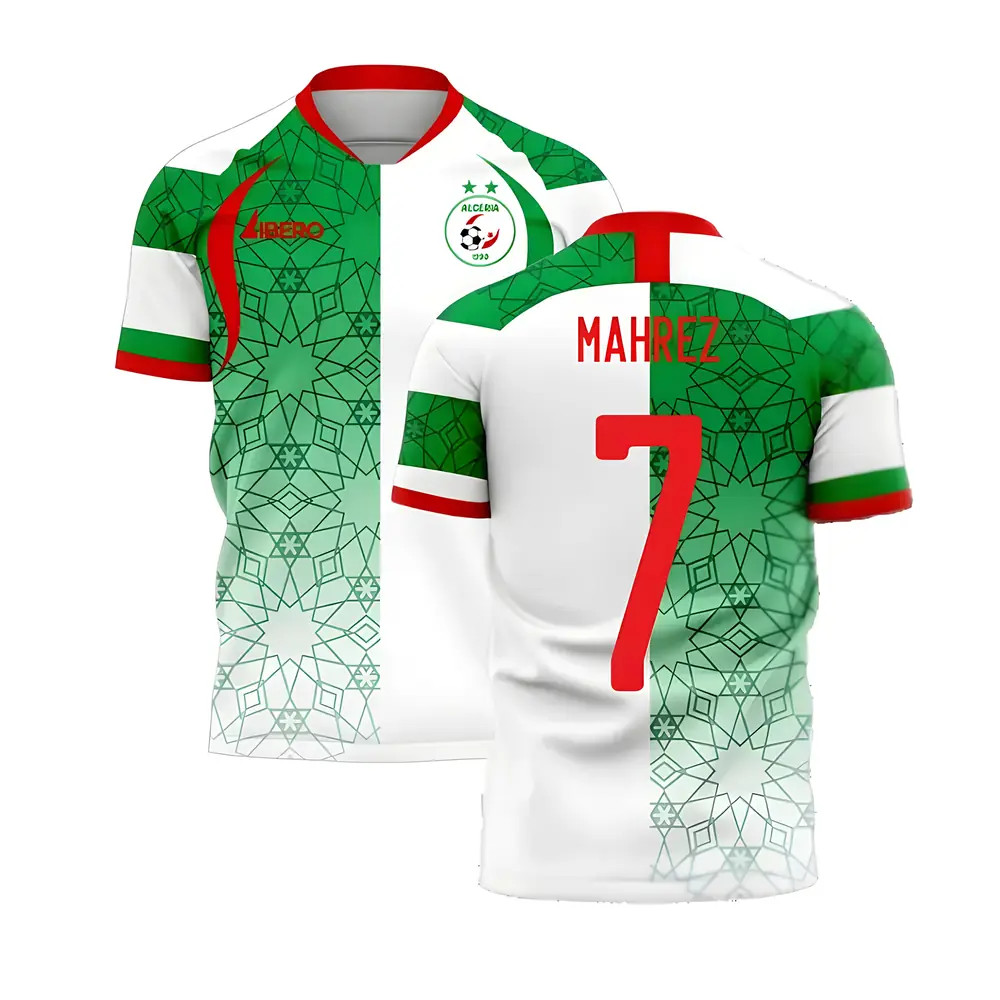 '25-'26 Algeria Home Concept Football Kit (Libero) (Mahrez 7) Polyester Riyad Mahrez Made By: Libero Sportswear Men's White 3XL