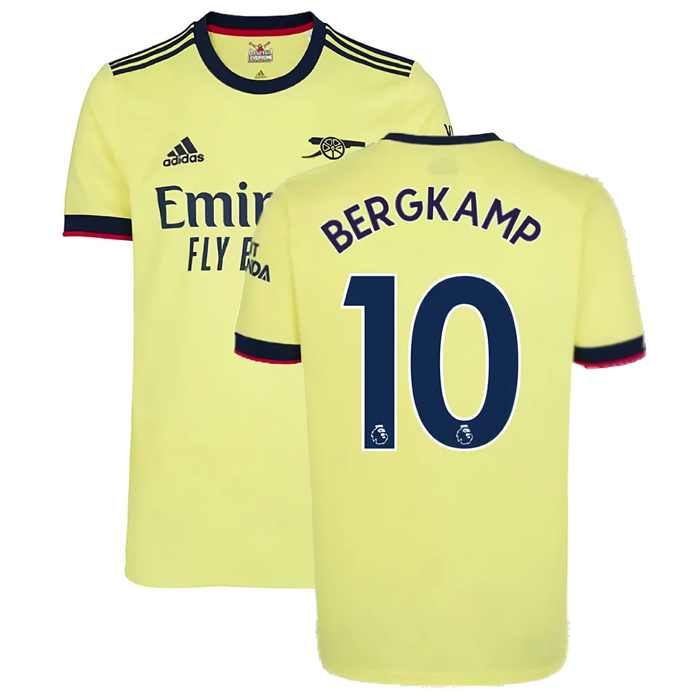 '21-'22 Arsenal Away Shirt (Bergkamp 10) Polyester Dennis Bergkamp Made By: Adidas Men's Yellow Xxl