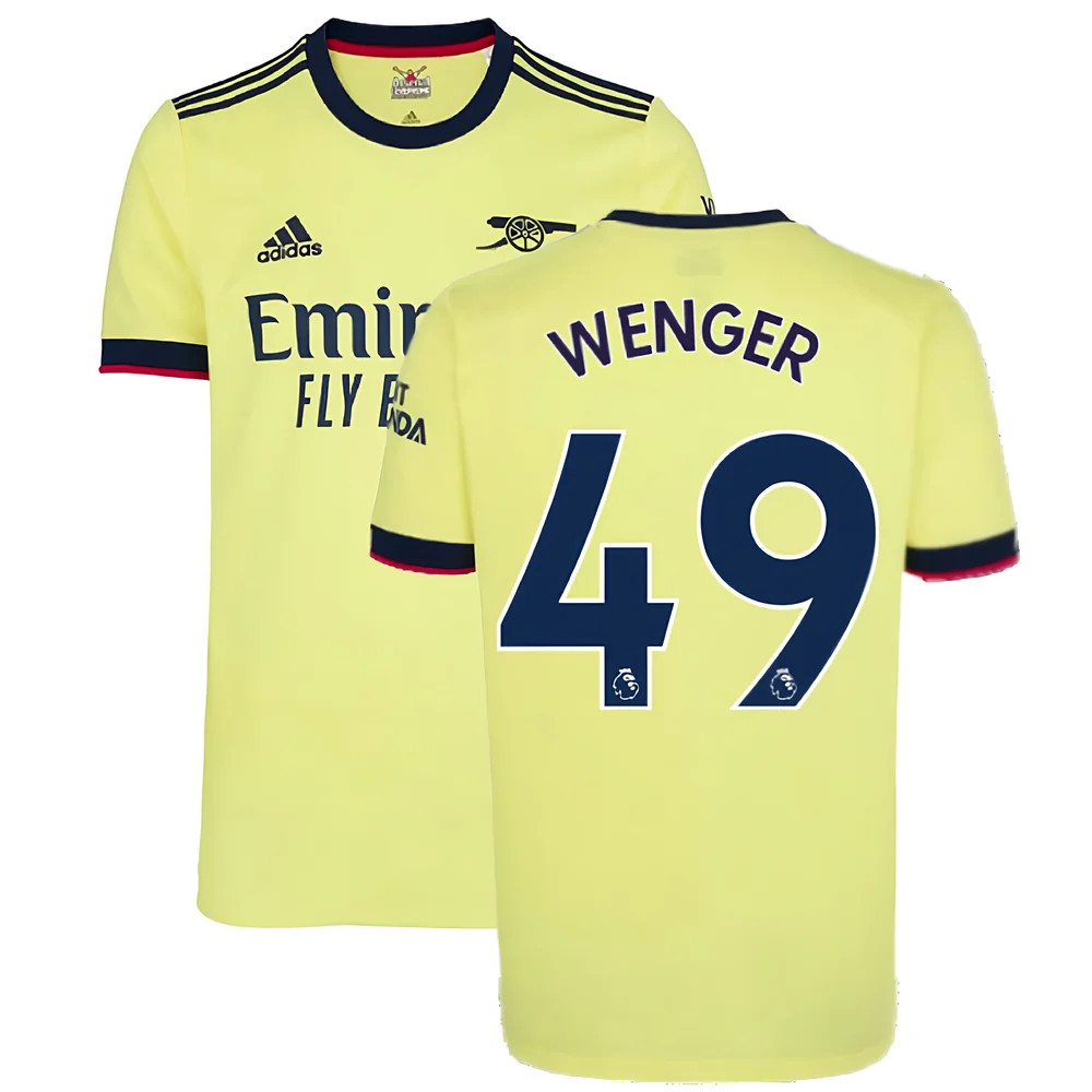 '21-'22 Arsenal Away Shirt (Wenger 49) Polyester Arsene Wenger Made By: Adidas Men's Yellow Xxl