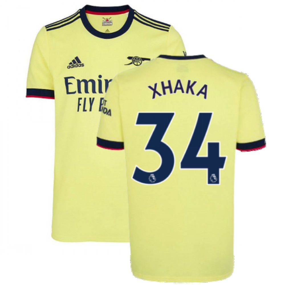 '21-'22 Arsenal Away Shirt (Xhaka 34) Polyester Granit Xhaka Made By: Adidas Men's Yellow Xxl