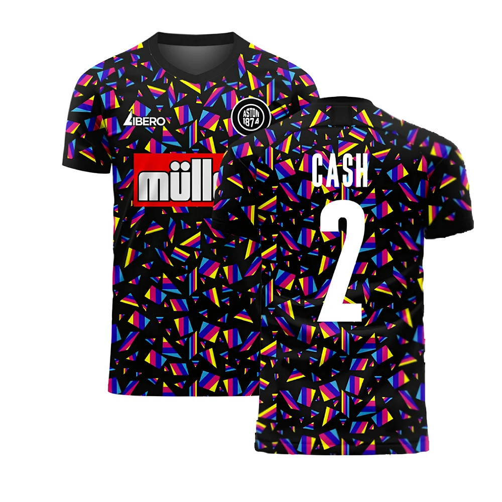 '25-'26 Aston Third Concept Football Kit (Libero) (Cash 2) Polyester Matty Cash Aston Villa Made By: Libero Sportswear Men's Black Large
