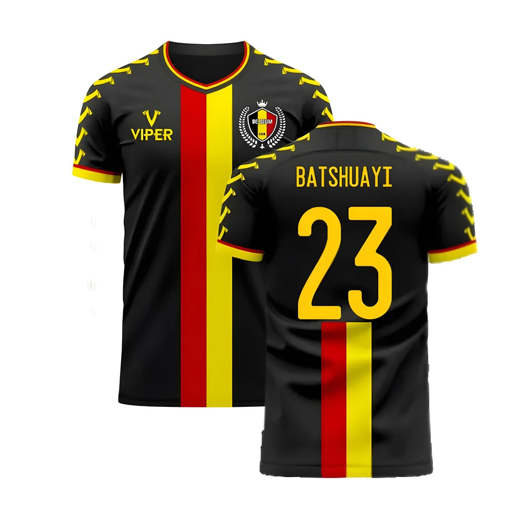 '25-'26 Belgium Away Concept Football Kit (Viper) (Batshuayi 23) Polyester Michy Batshuayi Made By: Viper Sportswear Men's Black Xxl