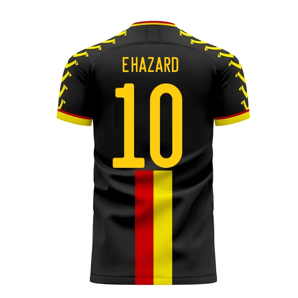'25-'26 Belgium Away Concept Football Kit (Viper) (E.hazard 10) Polyester Eden Hazard Made By: Viper Sportswear Men's Black 4XL