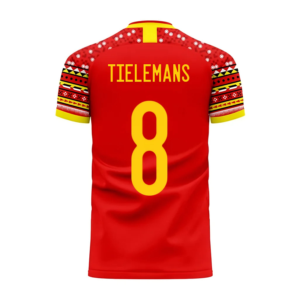 '25-'26 Belgium Home Concept Football Kit (Libero) (Tielemans 8) Polyester Youri Tielemans Made By: Libero Sportswear Men's Red 5XL