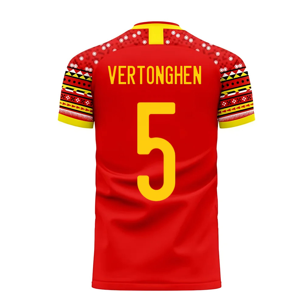 '25-'26 Belgium Home Concept Football Kit (Libero) (Vertonghen 5) Polyester Jan Vertonghen Made By: Libero Sportswear Men's Red 3XL
