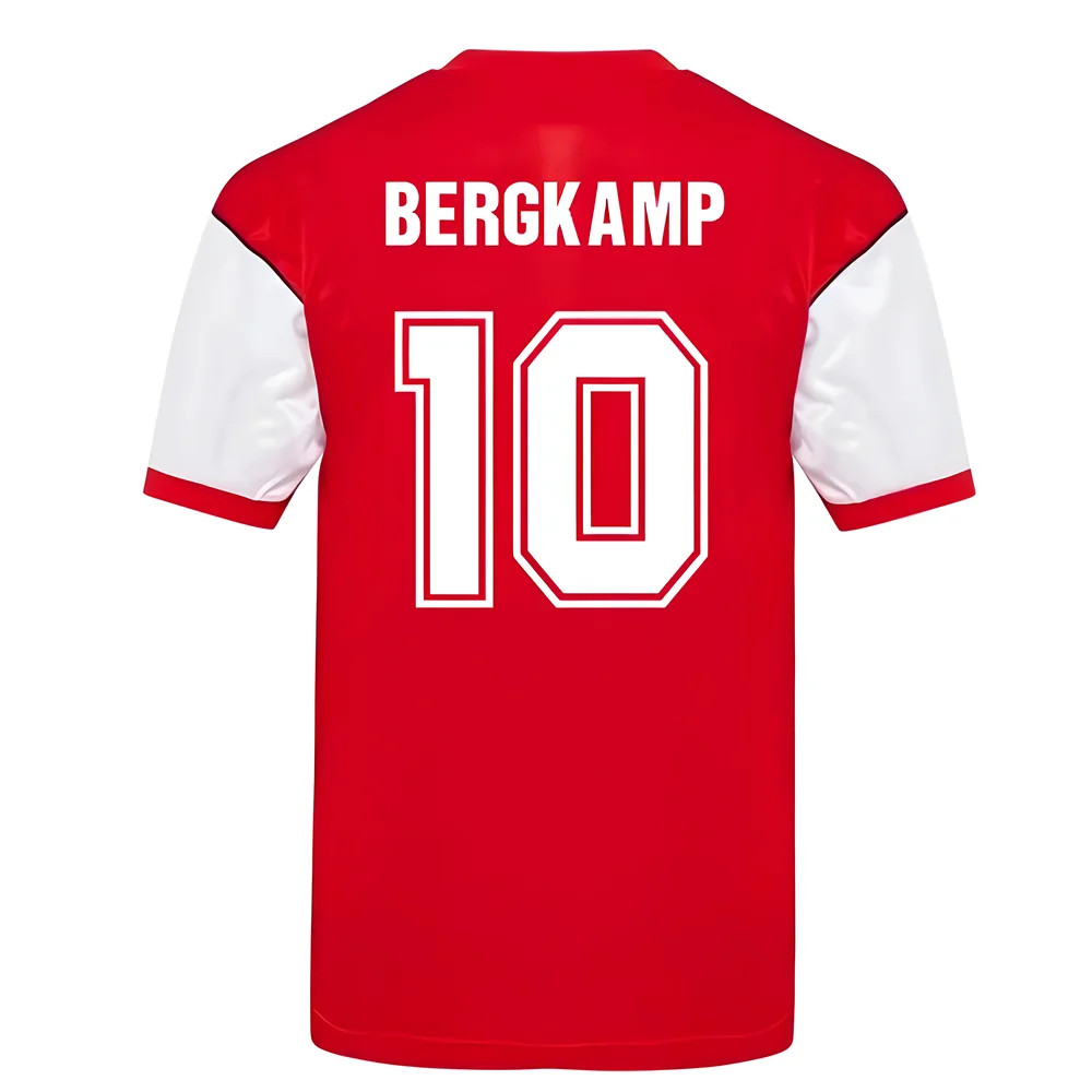 Score Draw Arsenal 1982 Home Shirt (Bergkamp 10) Polyester Dennis Bergkamp Men's Red Medium