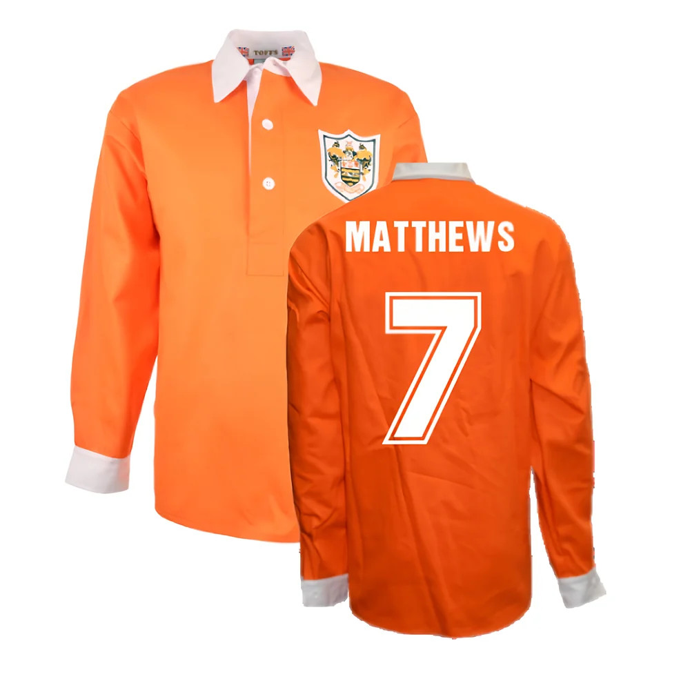Blackpool 1953 Fa Cup Final Retro Football Shirt (Matthews 7) Polyester Made By: Toffs Men's Orange Xxl