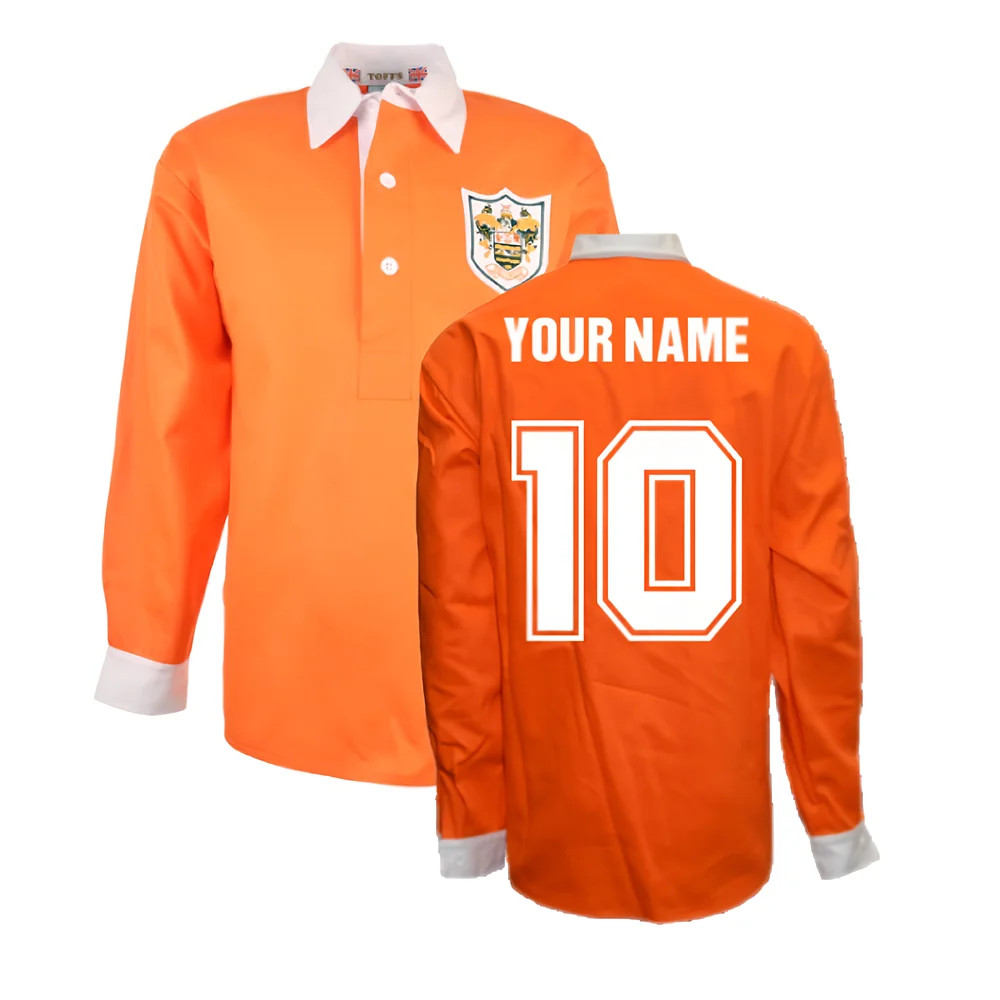 Blackpool 1953 Fa Cup Final Retro Football Shirt (Your Name) Polyester Made By: Toffs Men's Orange Xxl