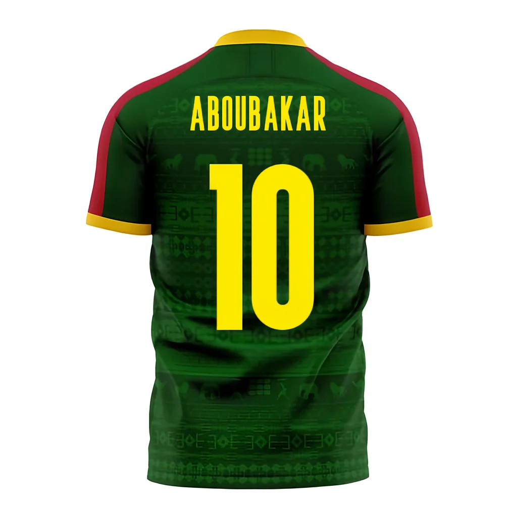 '25-'26 Cameroon Home Concept Football Kit (Libero) (Aboubakar 10) Polyester Vincent Aboubakar Made By: Libero Sportswear Men's Green Xxl