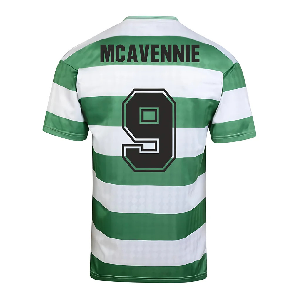 Celtic 1988 Centenary Retro Football Shirt (Mcavennie 9) Polyester Made By: Score Draw Men's Yellow Extra Large
