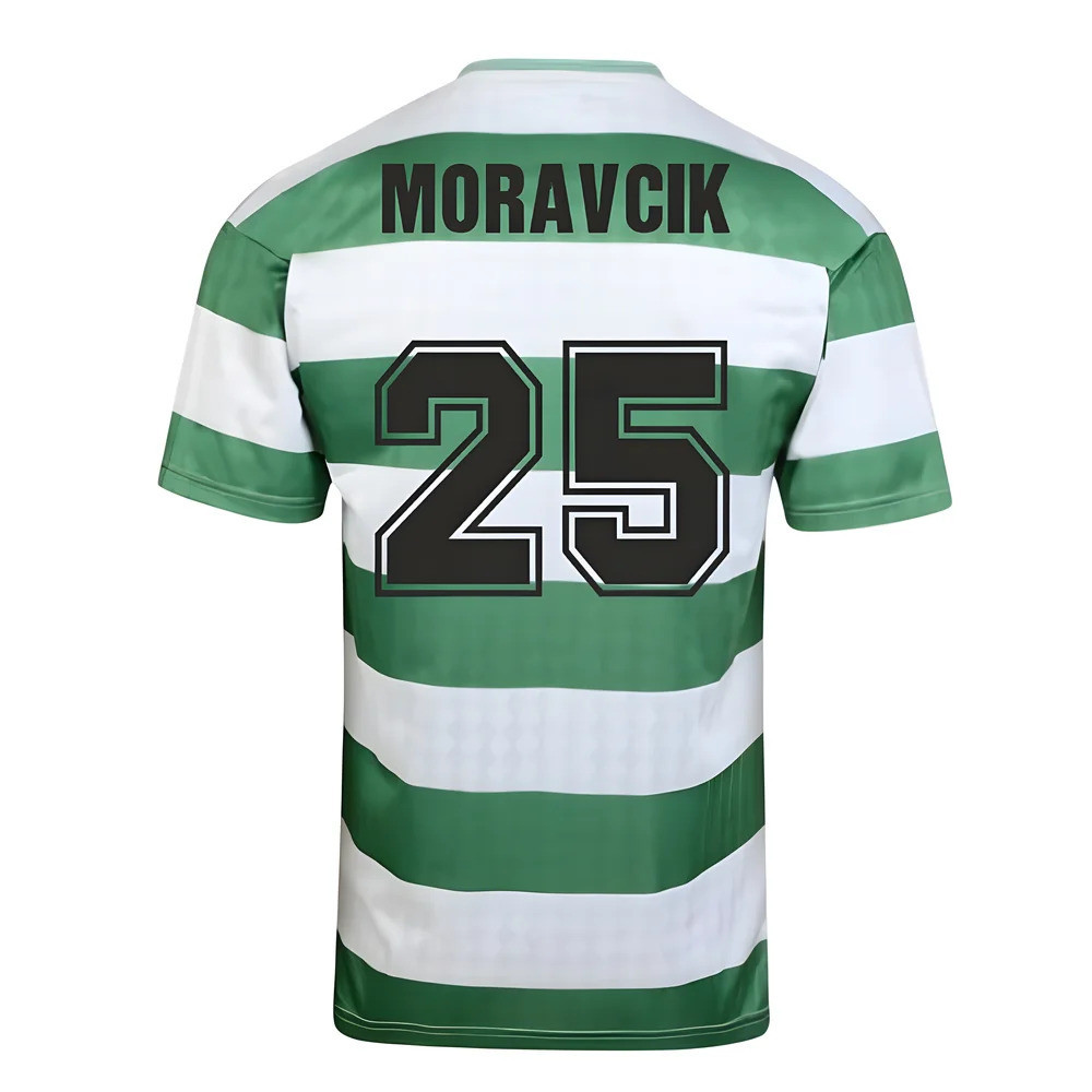 Celtic 1988 Centenary Retro Football Shirt (Moravcik 25) Polyester Lubo Moravcik Made By: Score Draw Men's Yellow Extra Large