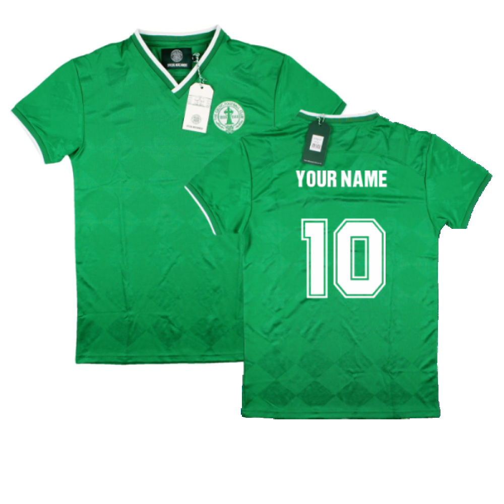 Celtic 1988 Centenary Retro Tee (Your Name) Polyester Made By: Hummel Men's Green Small