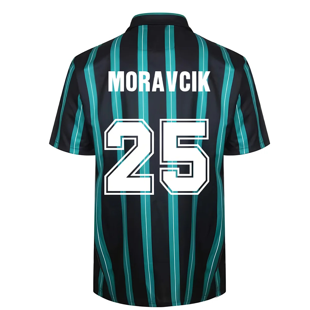 Celtic 1994 Away Retro Football Shirt (Moravcik 25) Polyester Lubo Moravcik Made By: Score Draw Men's Black Medium