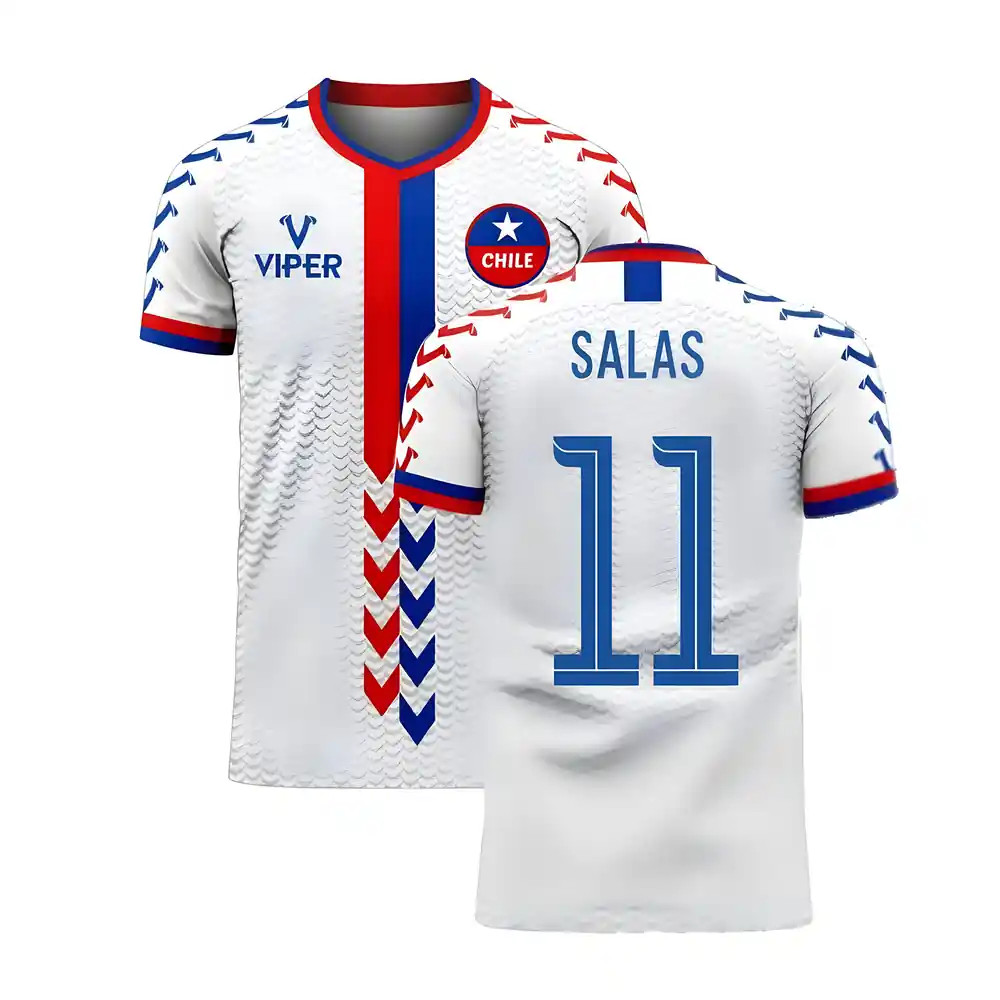 '25-'26 Chile Away Concept Football Kit (Viper) (Salas 11) Polyester Marcelo Salas Made By: Viper Sportswear Men's White 3XL
