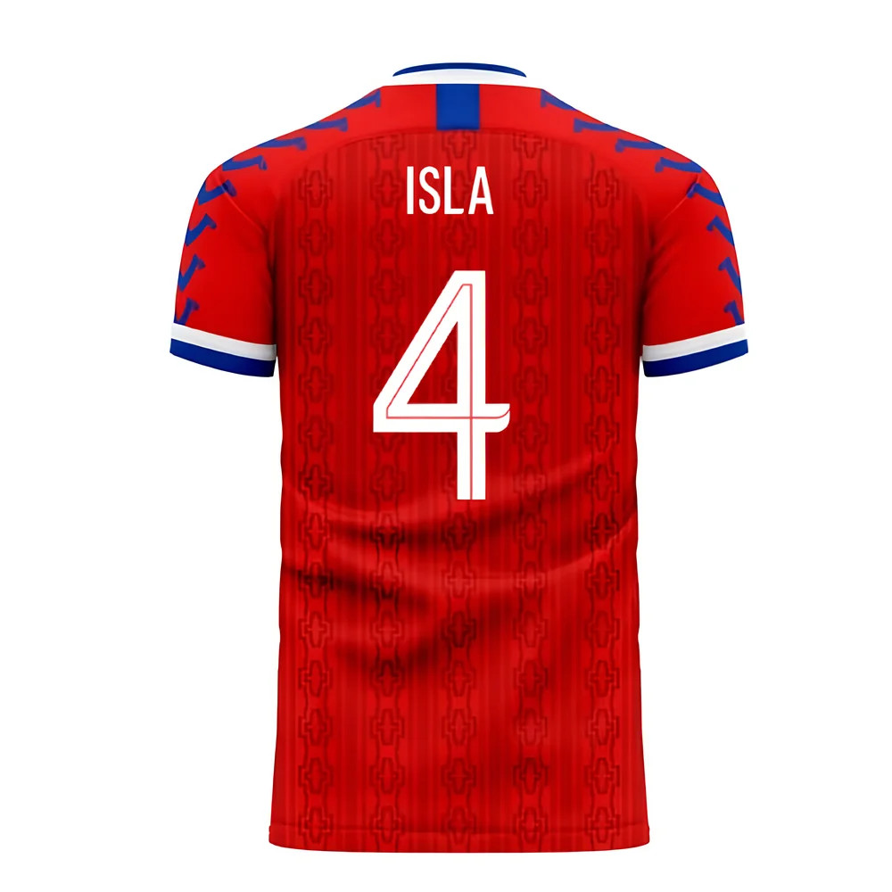 '25-'26 Chile Home Concept Football Kit (Viper) (Isla 4) Polyester Mauricio Isla Made By: Viper Sportswear Men's Red 5XL