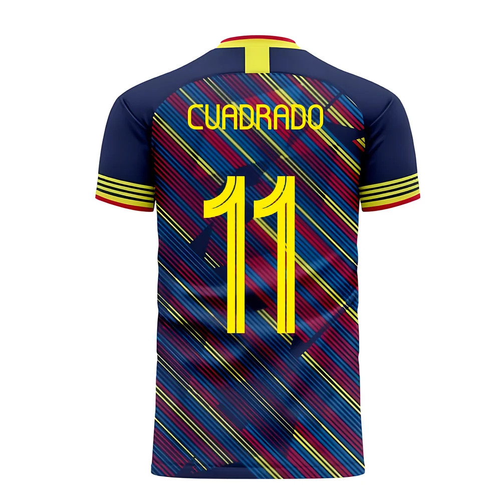 '25-'26 Colombia Third Concept Football Kit (Libero) (Cuadrado 11) Polyester Juan Cuadrado Made By: Libero Sportswear Men's Navy 4XL