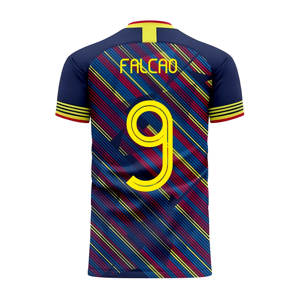 '25-'26 Colombia Third Concept Football Kit (Libero) (Falcao 9) Polyester Radamel Falcao Made By: Libero Sportswear Men's Navy 4XL