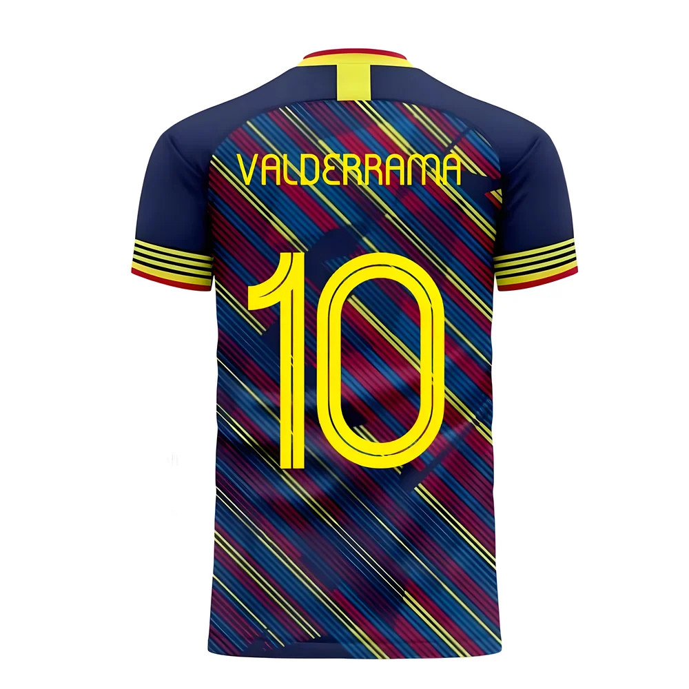 '25-'26 Colombia Third Concept Football Kit (Libero) (Valderrama 10) Polyester Carlos Valderrama Made By: Libero Sportswear Men's Navy 4XL