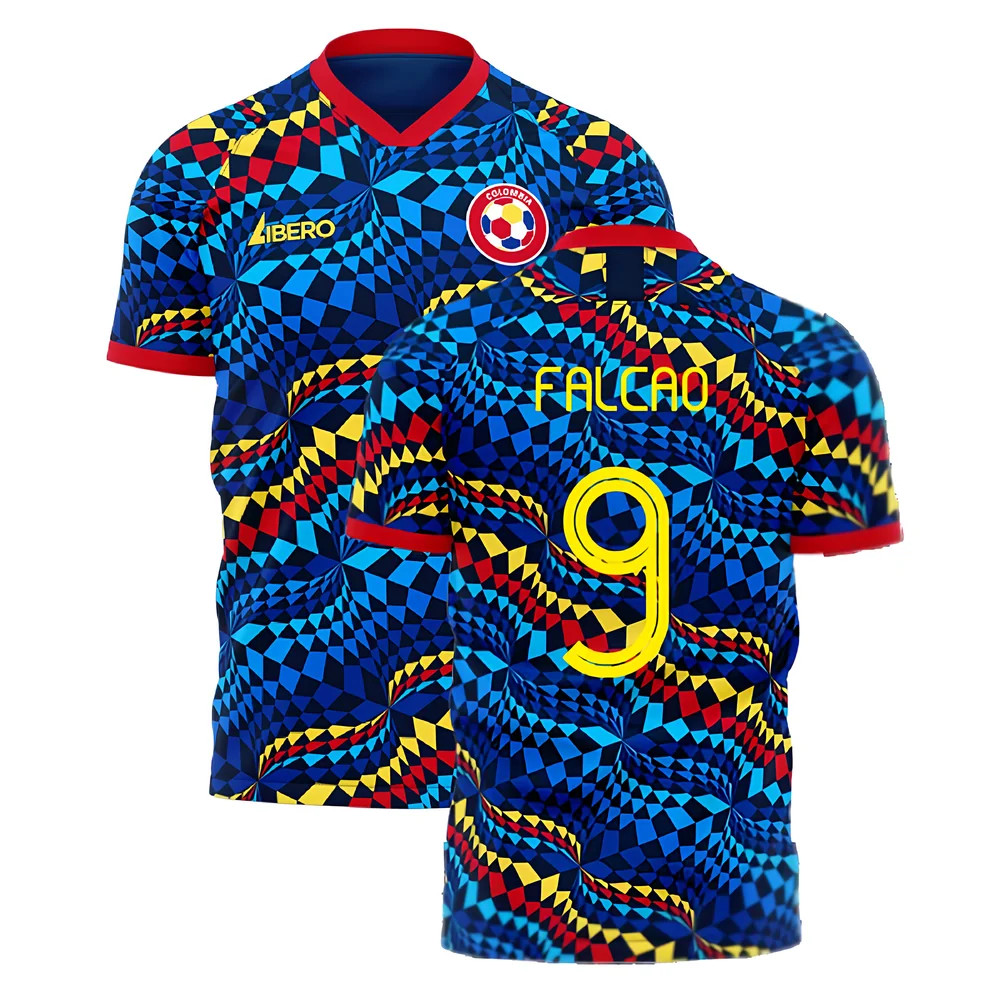 '25-'26 Colombia Fourth Concept Football Kit (Libero) (Falcao 9) Polyester Radamel Falcao Made By: Libero Sportswear Men's Navy 4XL
