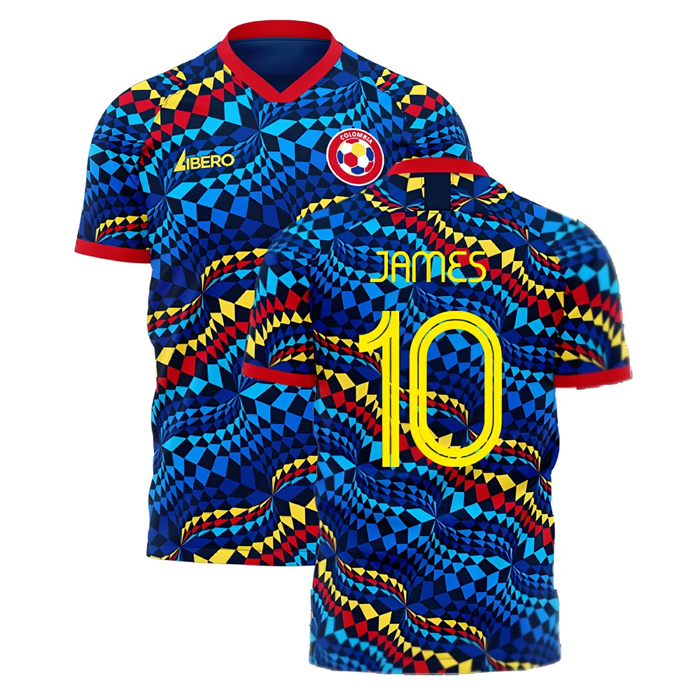 '25-'26 Colombia Fourth Concept Football Kit (Libero) (James 10) Polyester James Rodriguez Made By: Libero Sportswear Men's Navy 4XL