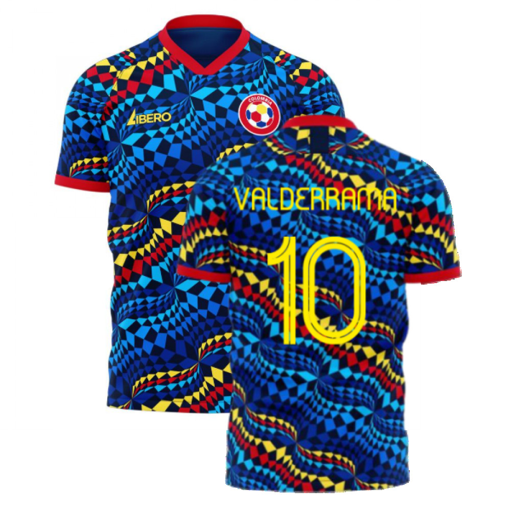 '25-'26 Colombia Fourth Concept Football Kit (Libero) (Valderrama 10) Polyester Carlos Valderrama Made By: Libero Sportswear Men's Navy 4XL