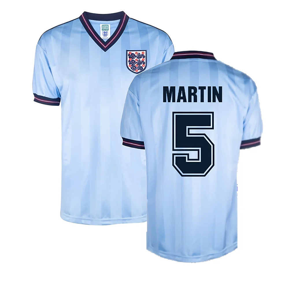 England 1986 World Cup Finals Third Shirt (Lineker 10) Polyester Gary Lineker Made By: Score Draw Men's Blue Small