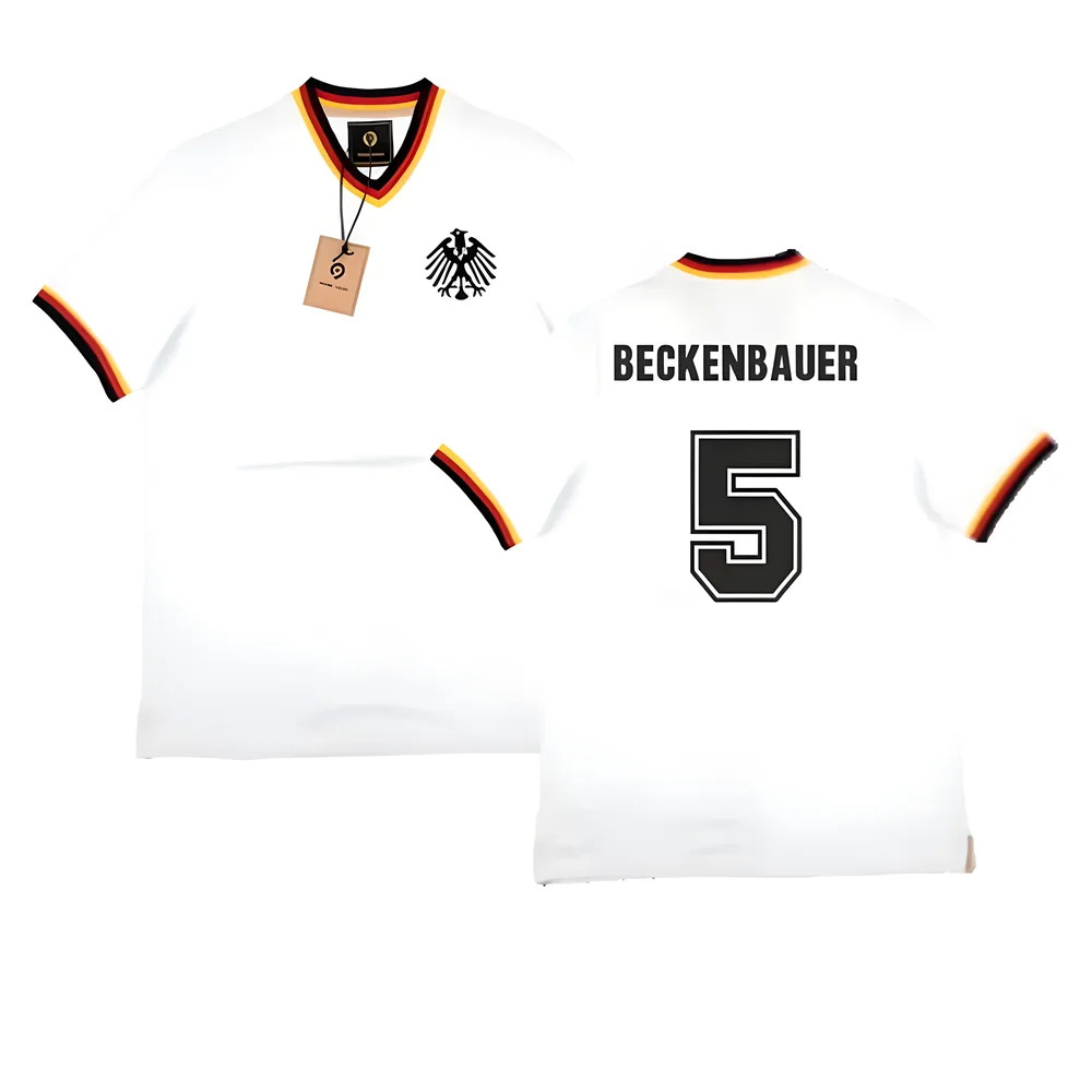 False Nein Germany Home Vintage Shirt (Beckenbauer 5) Polyester Franz Beckenbauer Men's White Xxl