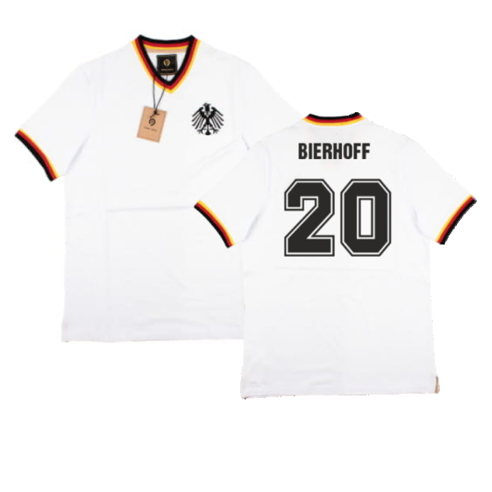 False Nein Germany Home Vintage Shirt (Bierhoff 20) Polyester Oliver Bierhoff Men's White Medium