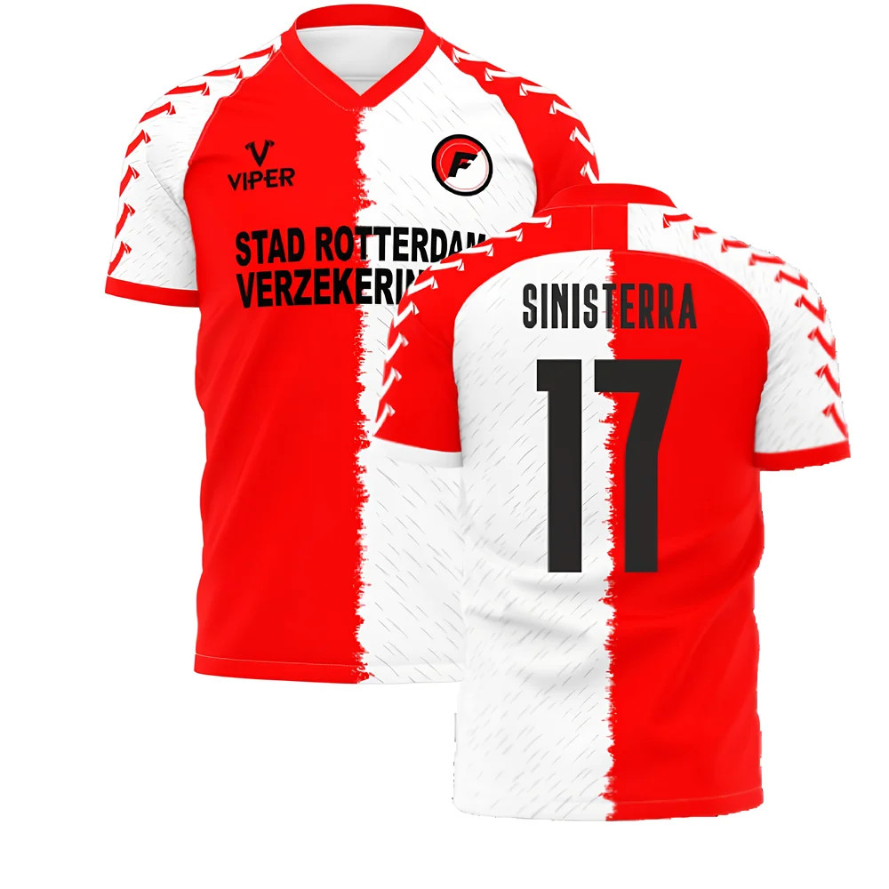 '25-'26 Feyenoord Home Concept Shirt (Viper) (Sinisterra 17) Polyester Luis Sinisterra Made By: Viper Sportswear Men's White Xxl