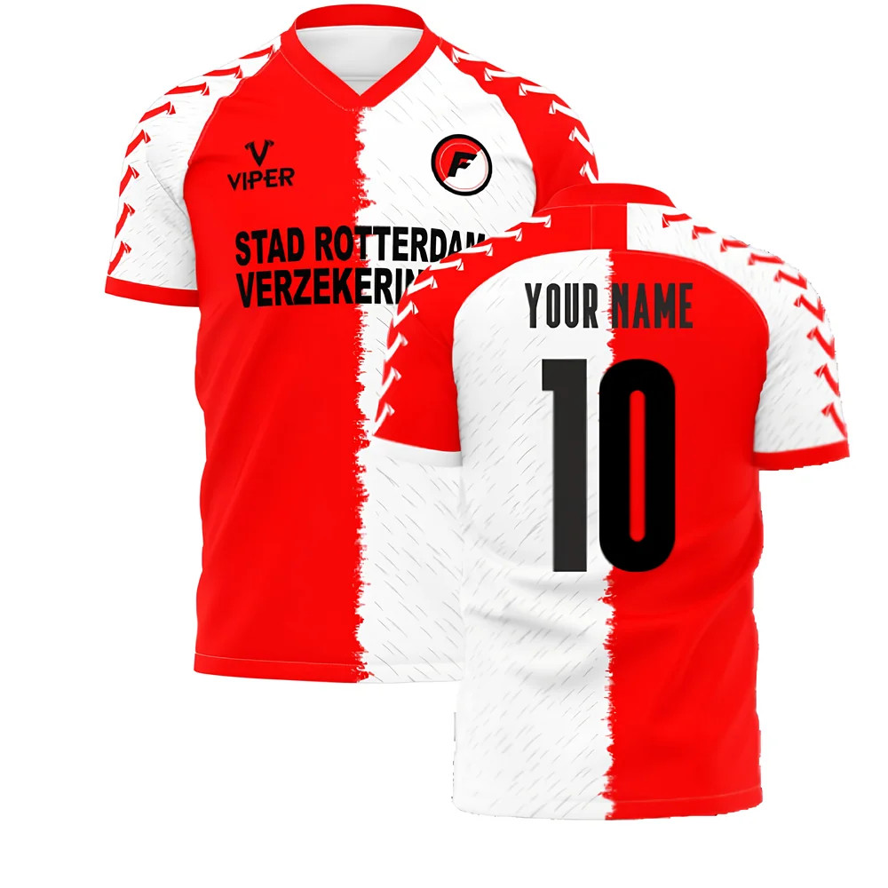 '25-'26 Feyenoord Home Concept Shirt (Viper) (Your Name) Polyester Made By: Viper Sportswear Men's White Xxl