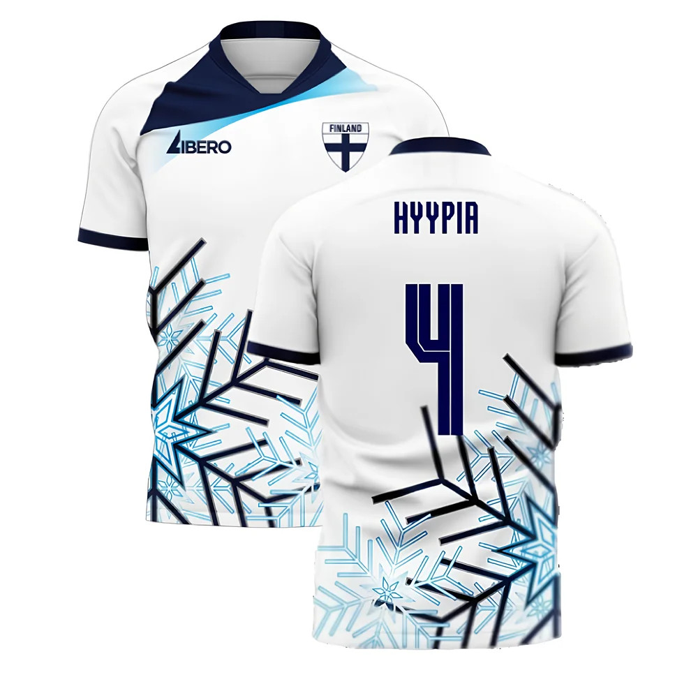 '25-'26 Finland Home Concept Football Kit (Libero) (Hyypia 4) Polyester Sami Hyypia Made By: Libero Sportswear Men's White 3XL