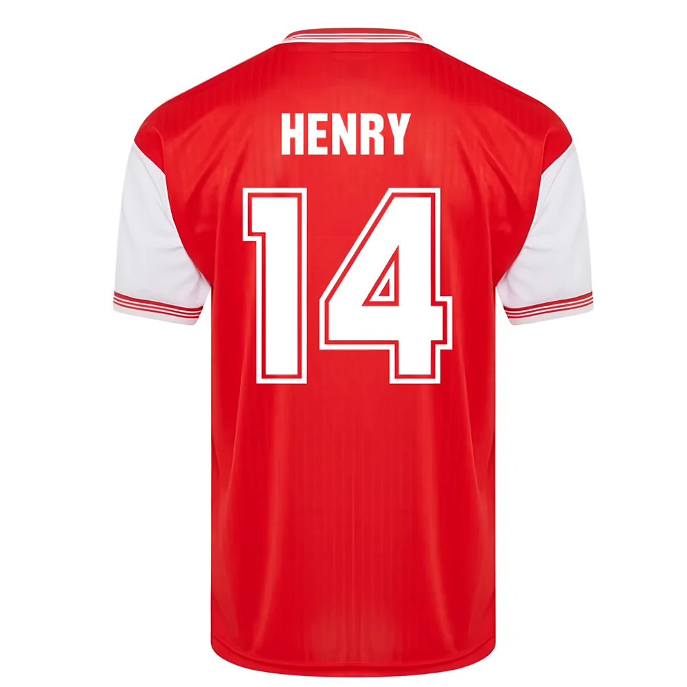 Score Draw Arsenal 1985 Centenary Retro Football Shirt (Henry 14) Polyester Thierry Henry Men's Red Small