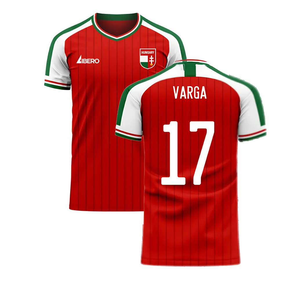 '25-'26 Hungary Home Concept Football Kit (Libero) (Varga 17) Polyester Roland Varga Made By: Libero Sportswear Men's Red 3XL