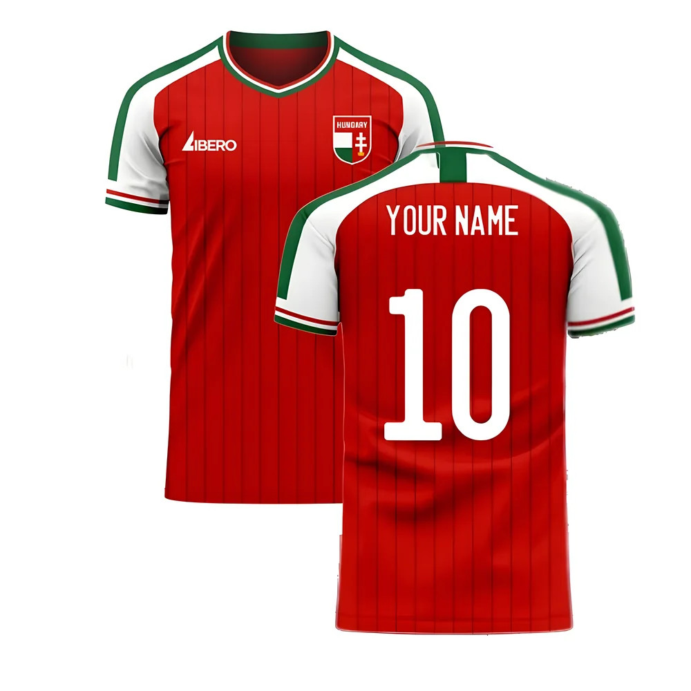 '25-'26 Hungary Home Concept Football Kit (Libero) (Your Name) Polyester Made By: Libero Sportswear Men's Red Extra Small