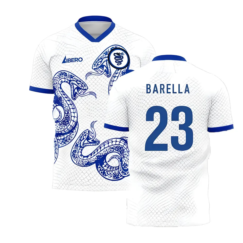 '25-'26 Inter Away Concept Football Kit (Libero) (Barella 23) Polyester Inter Milan Made By: Libero Sportswear Men's White 4XL