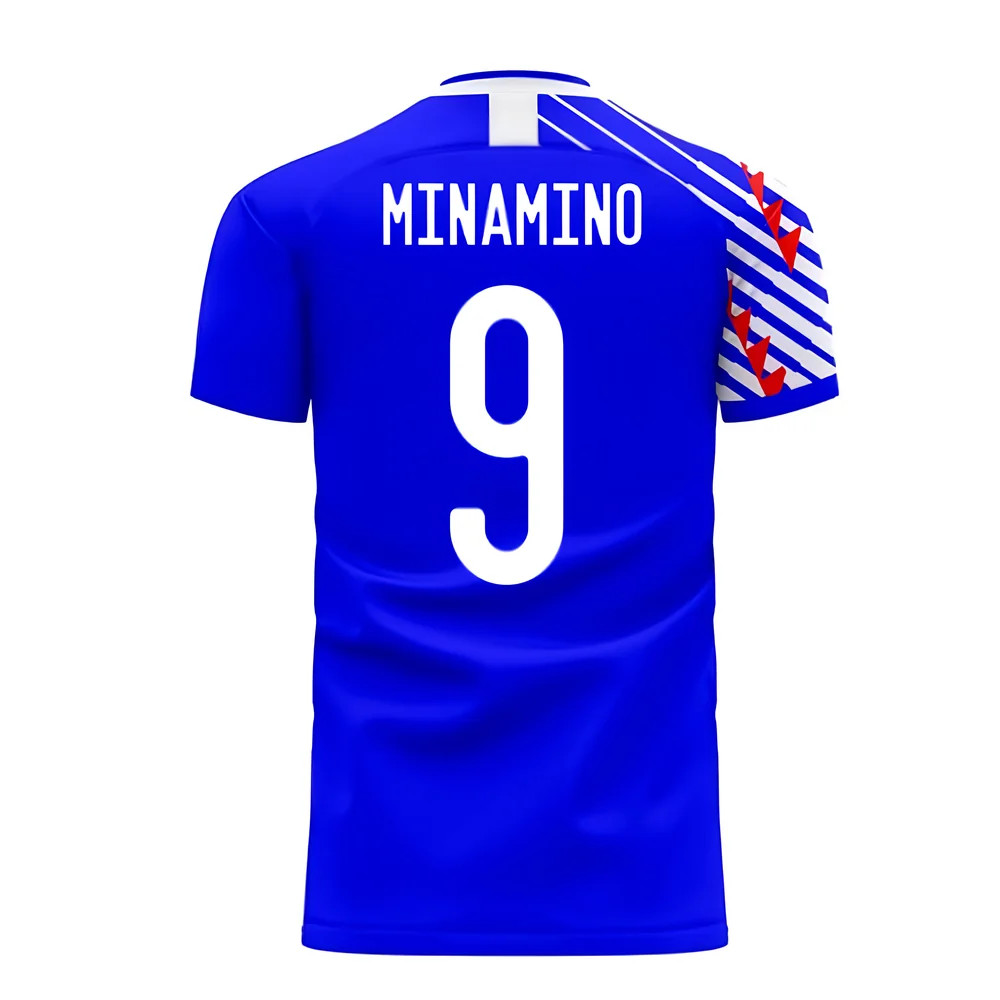 '25-'26 Japan Home Concept Football Kit (Libero) (Minamino 9) Polyester Takumi Minamino Made By: Libero Sportswear Men's Blue 4XL