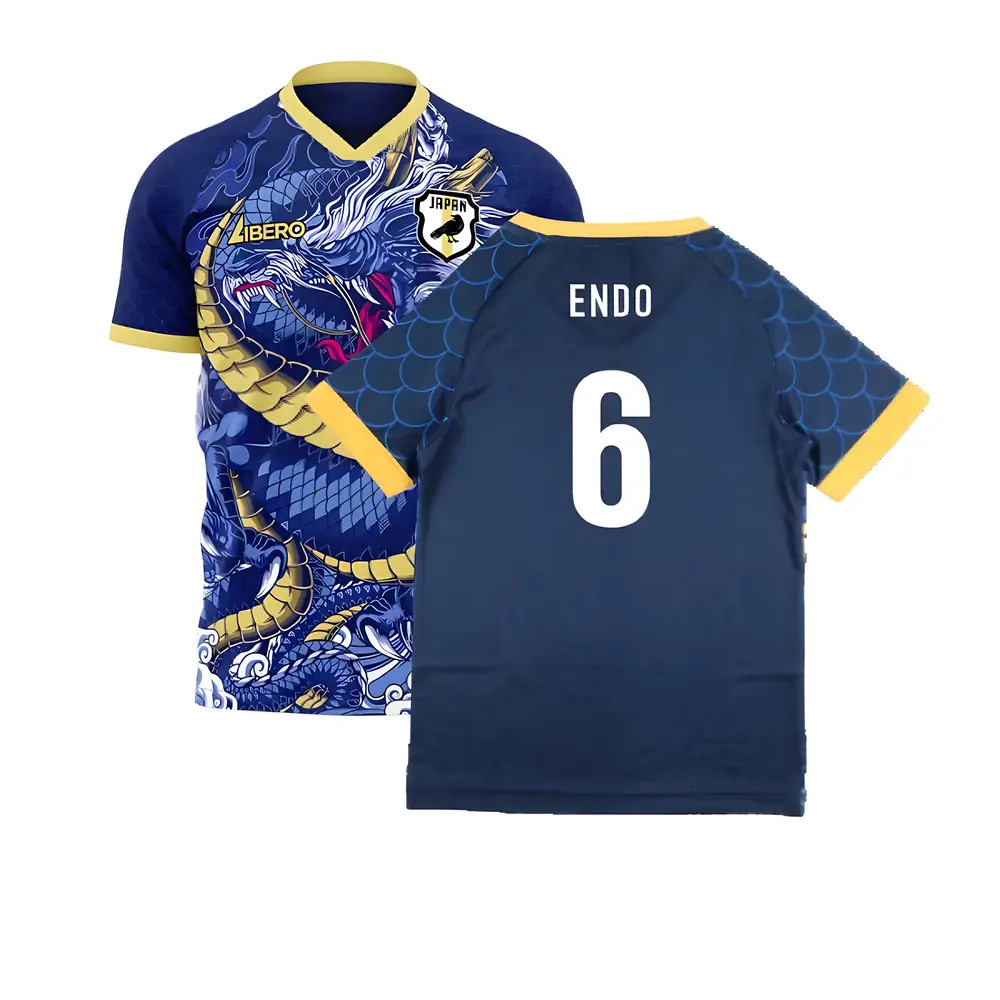 '25-'26 Japan Third Concept Football Kit (Libero) (Endo 6) Polyester Wataru Endo Made By: Libero Sportswear Men's Blue 4XL