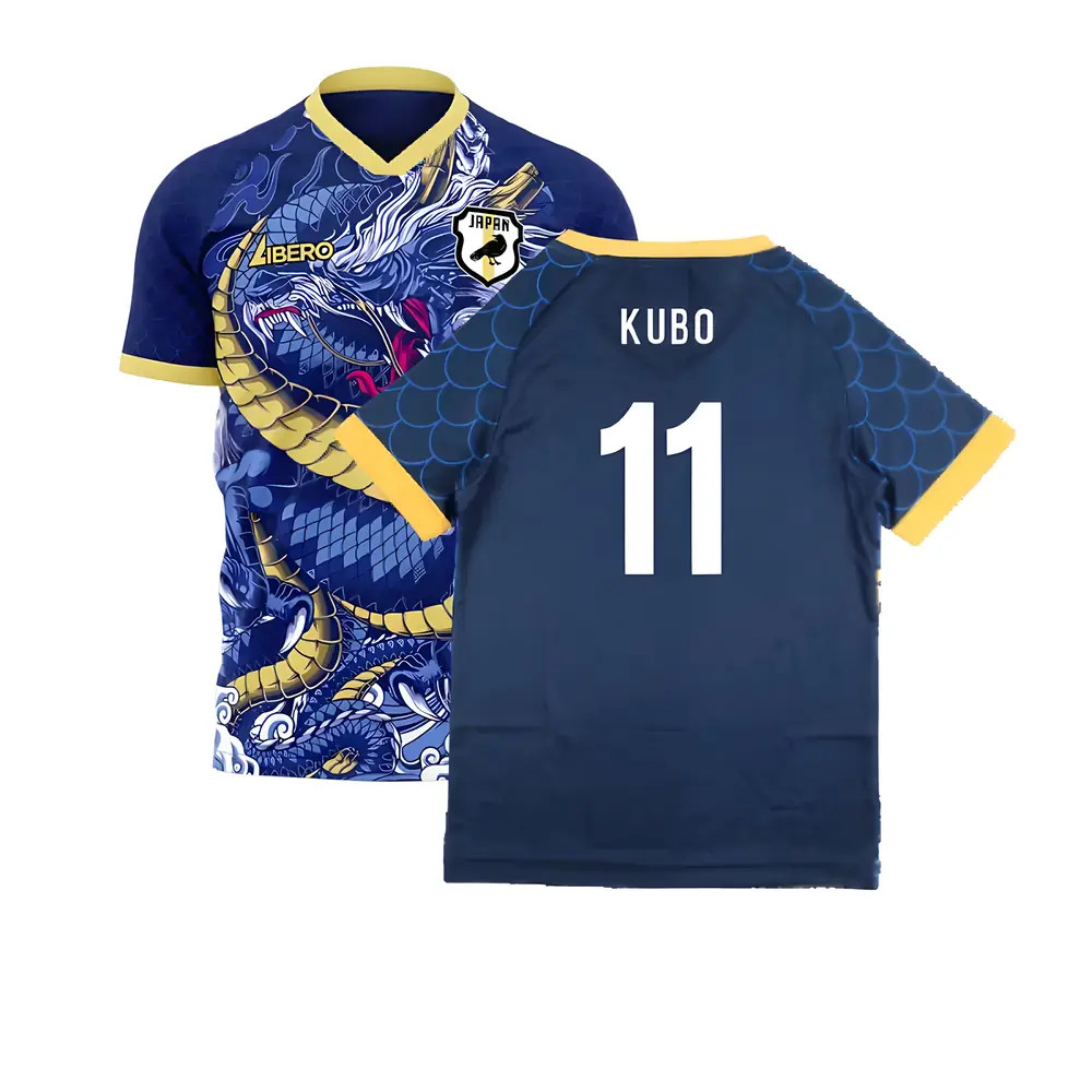 '25-'26 Japan Third Concept Football Kit (Libero) (Kubo 11) Polyester Takefusa Kubo Made By: Libero Sportswear Men's Blue 3XL