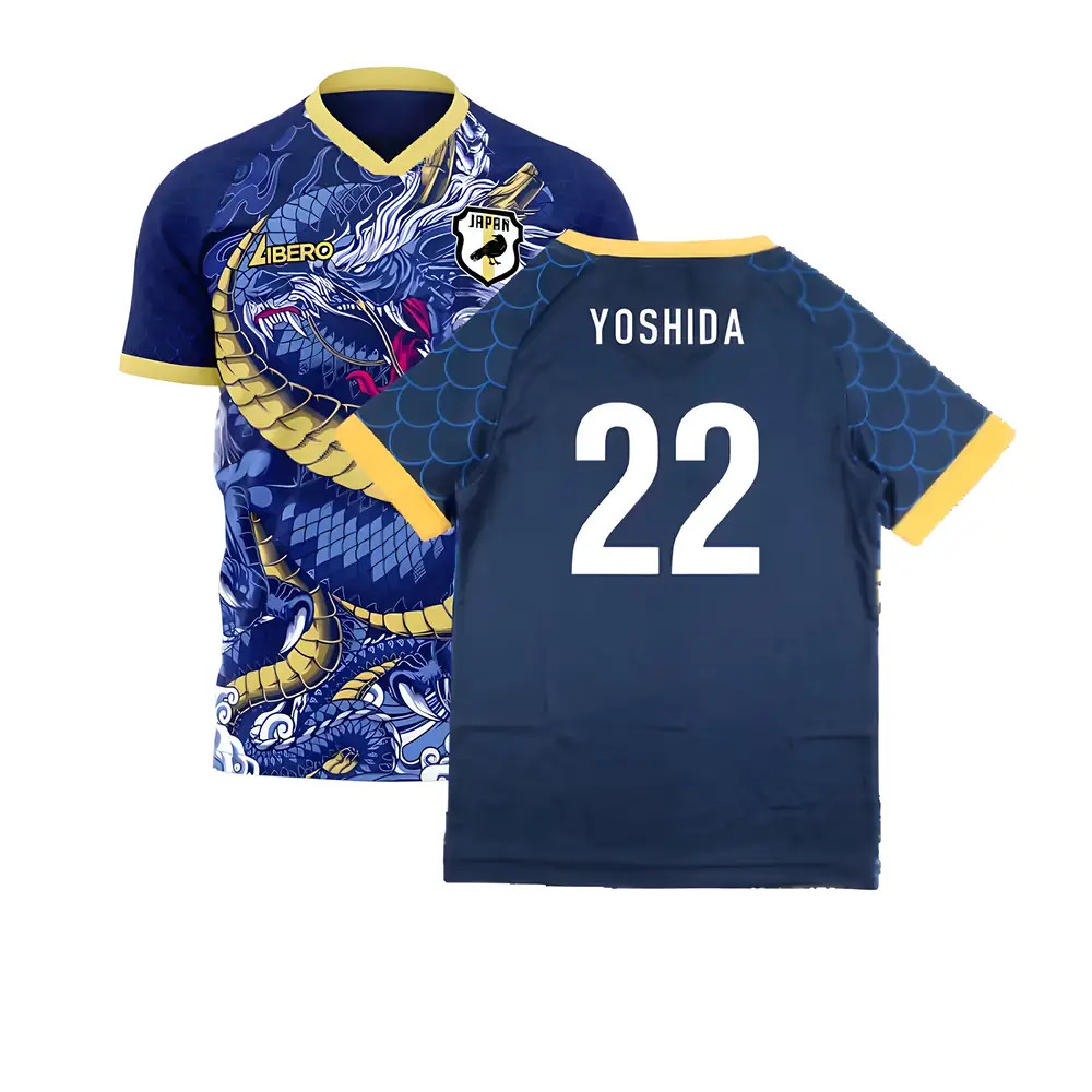 '25-'26 Japan Third Concept Football Kit (Libero) (Yoshida 22) Polyester Maya Yoshida Made By: Libero Sportswear Men's Blue 3XL