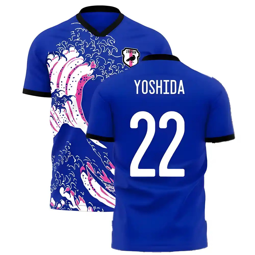 Japan Wave Concept Football Kit (Libero) (Yoshida 22) Polyester Maya Yoshida Made By: Libero Sportswear Men's Blue 4XL