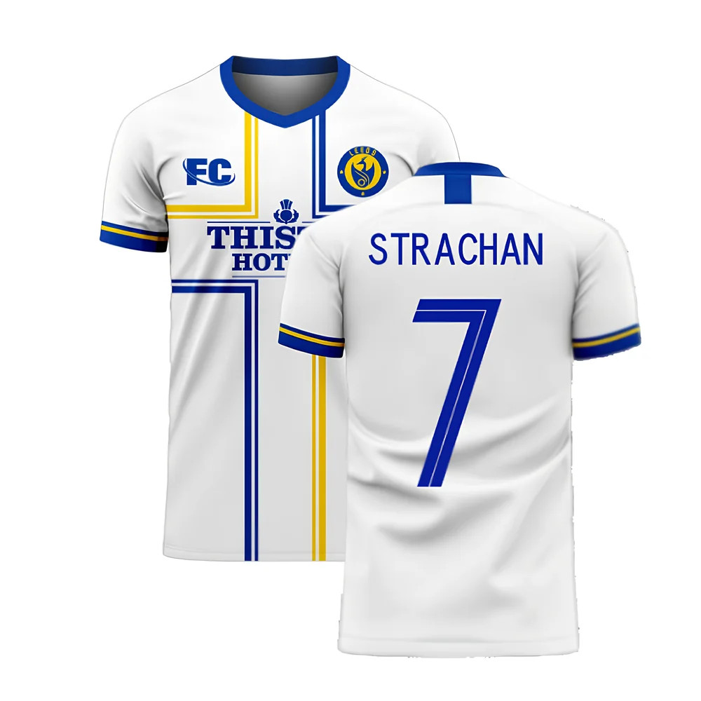 '20-'21 Leeds Home Concept Football Kit (Fans Culture) (Strachan 7) Polyester Gordon Strachan Men's White Xxl