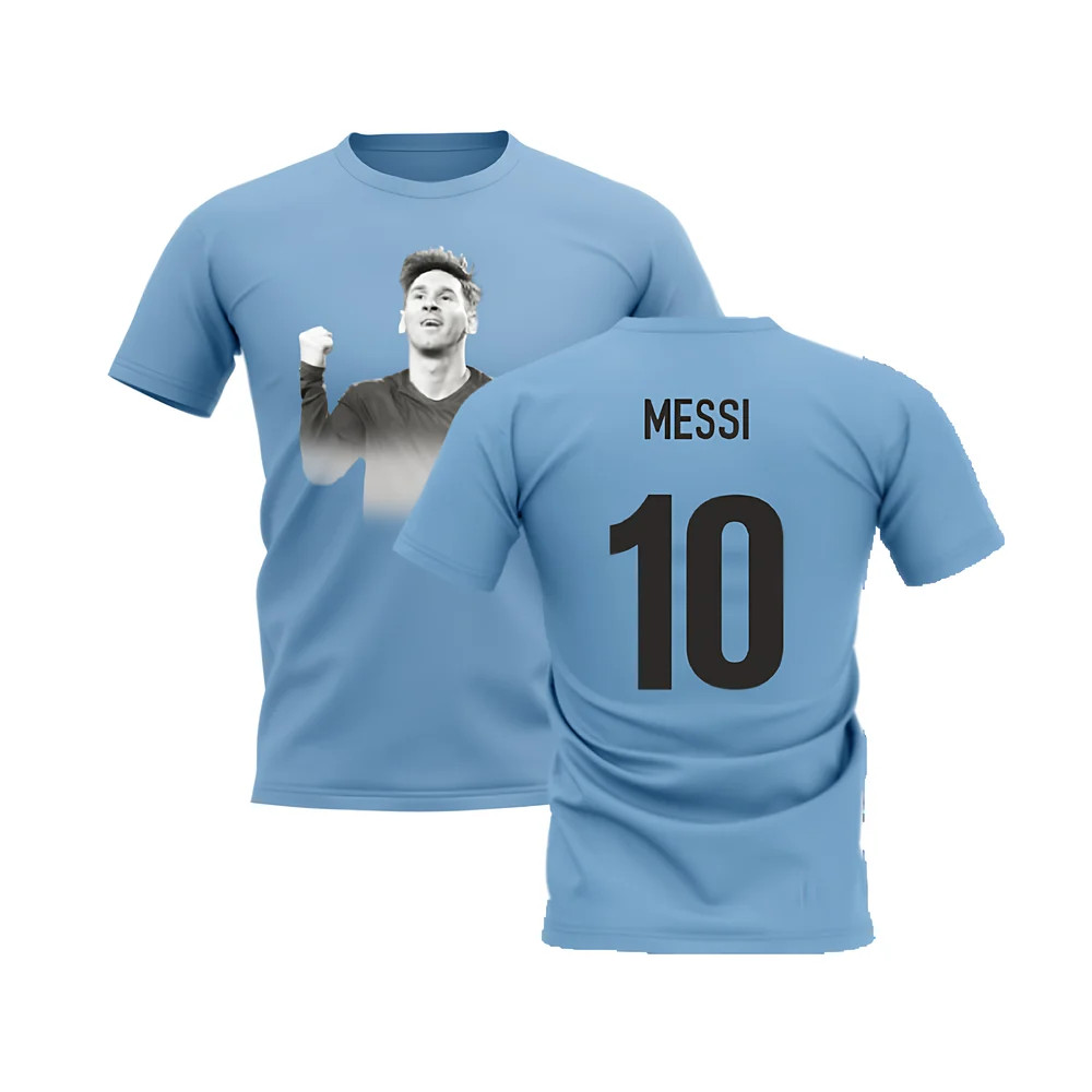 Lionel Messi Legend T-Shirt (Sky) (Messi 10) Men's Polyester Argentina